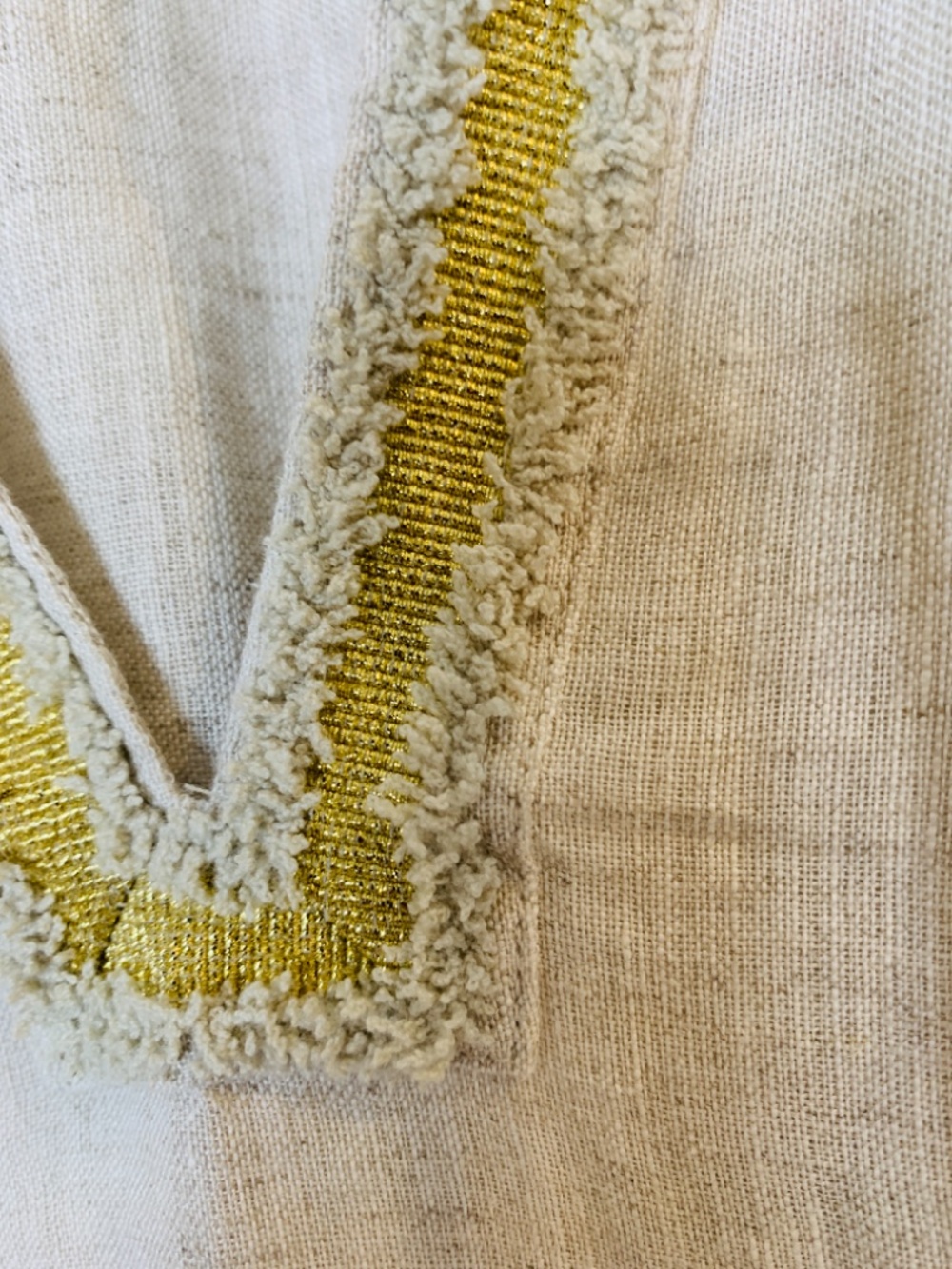 Chico's Embroidered Linen Peasant Top Womens Size12 Tunic Boho Festival Hippie - Picture 5 of 16